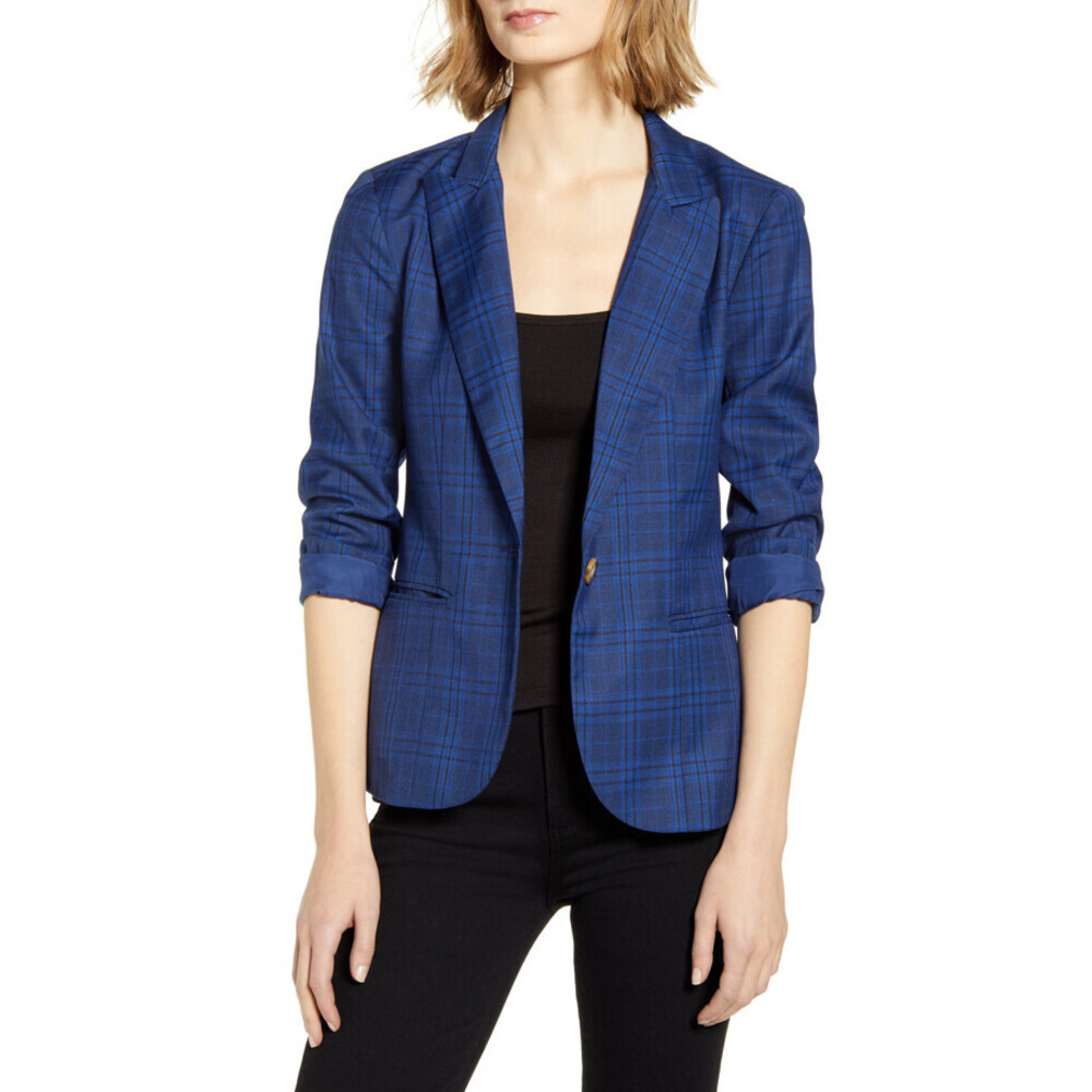 BB Dakota Women's Trail Blazer In Navy Plaid Size M
